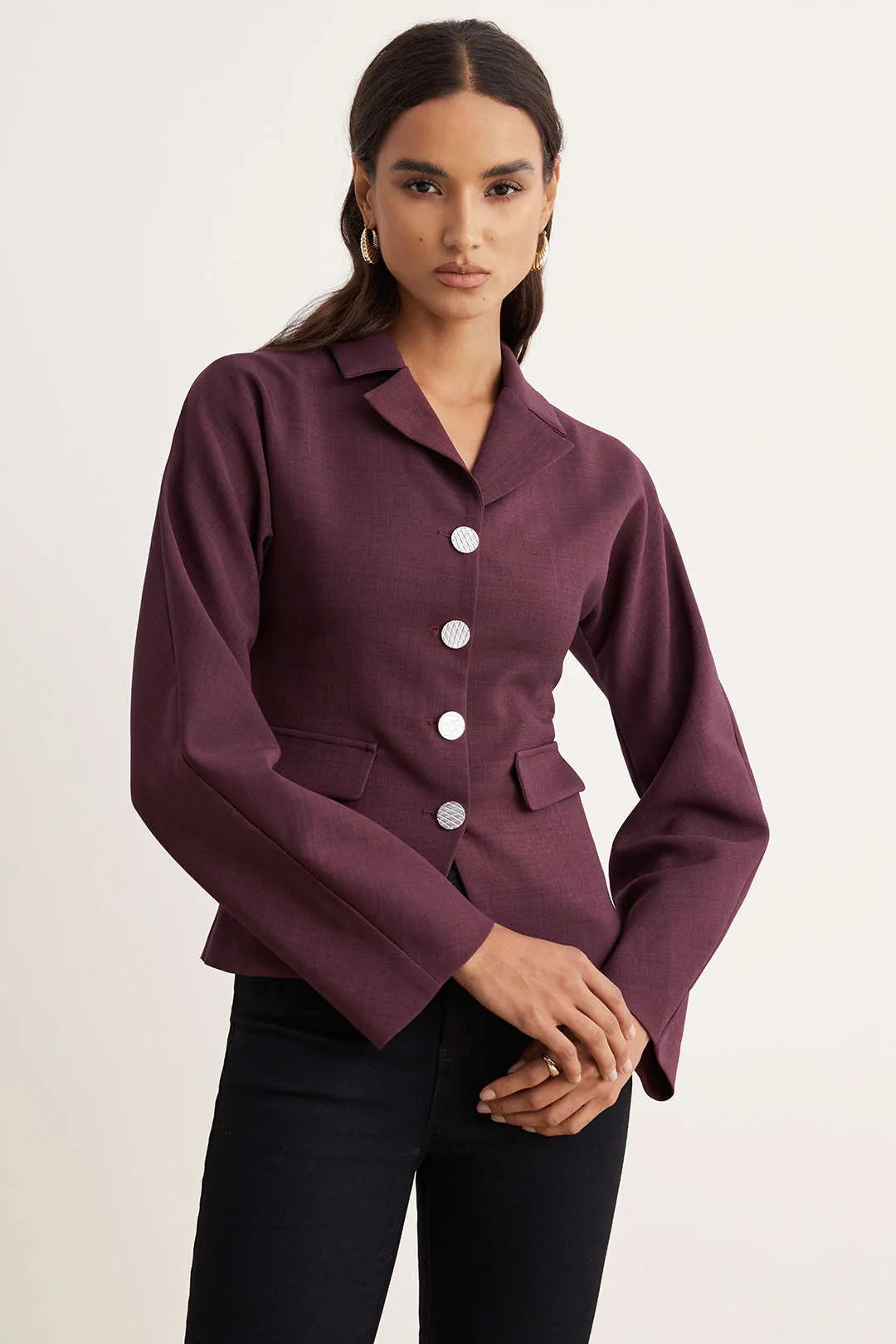 Solid Button Detail Blazer sold by Micas product image thumbnail 4