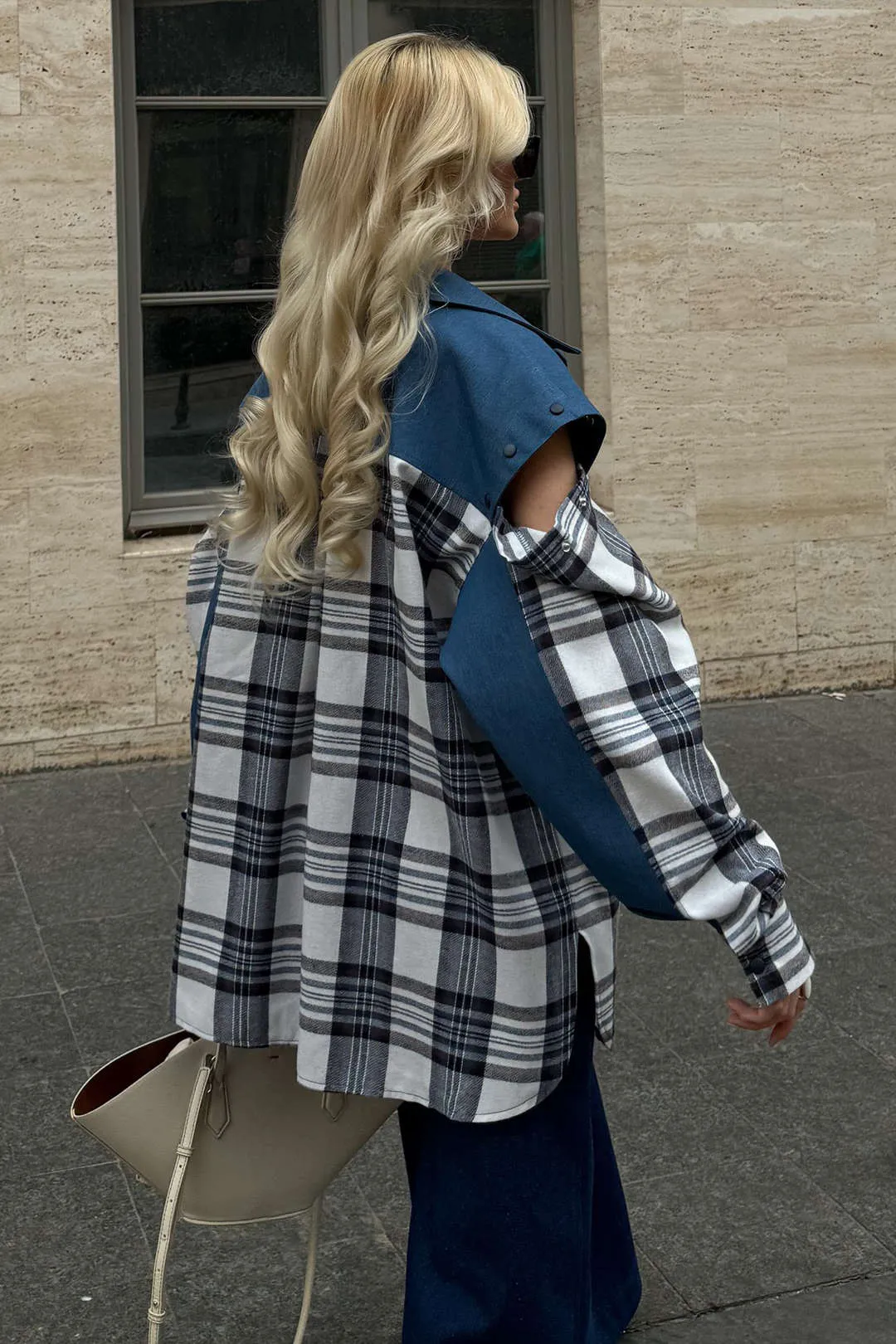 Denim Button Patchwork Cut Out Outerwear sold by Micas product image thumbnail 2