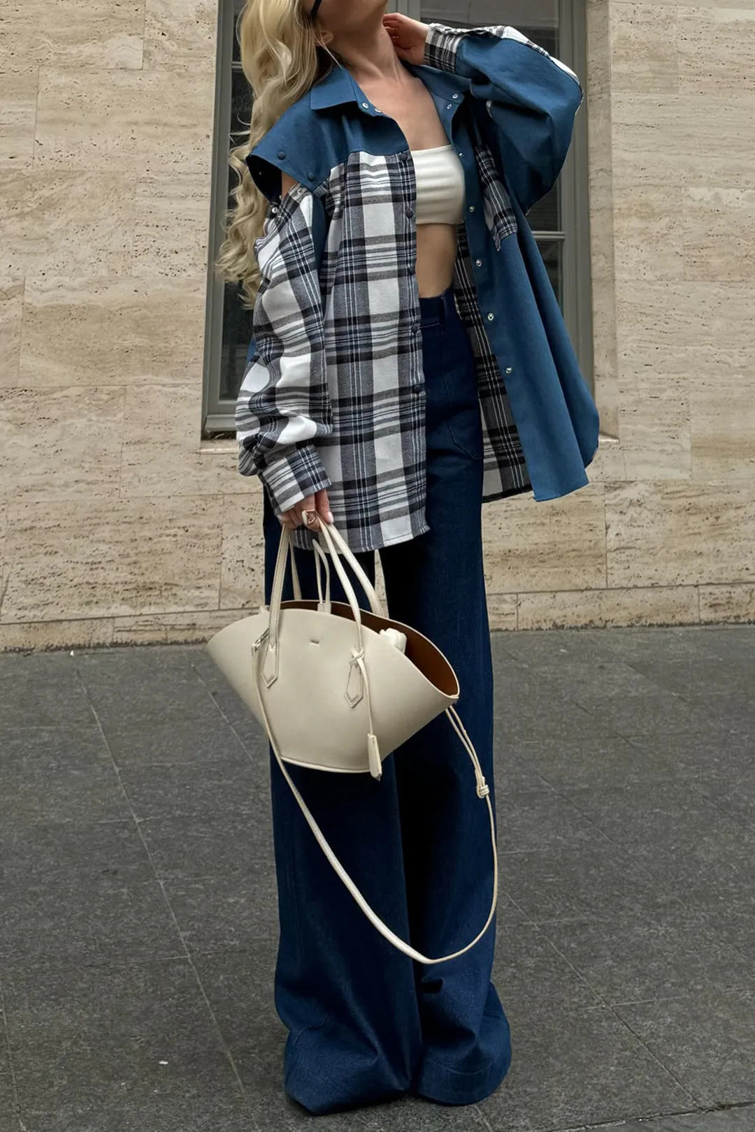 Denim Button Patchwork Cut Out Outerwear sold by Micas product image thumbnail 3