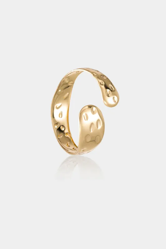 Metallic Wrinkled Open Bracelet sold by Micas