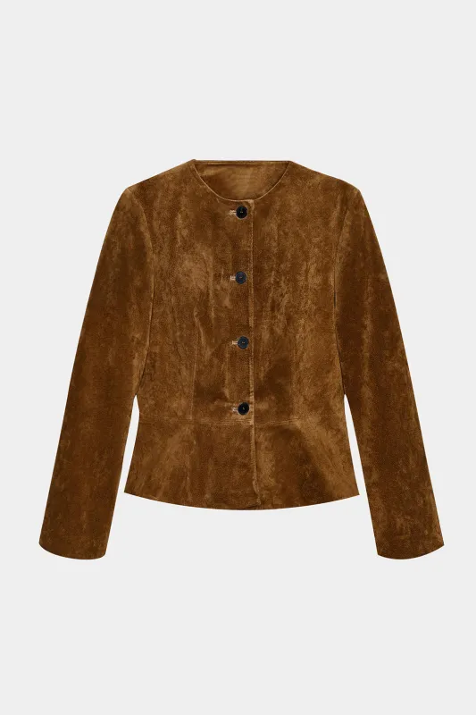 Suede Button Blazer sold by Micas