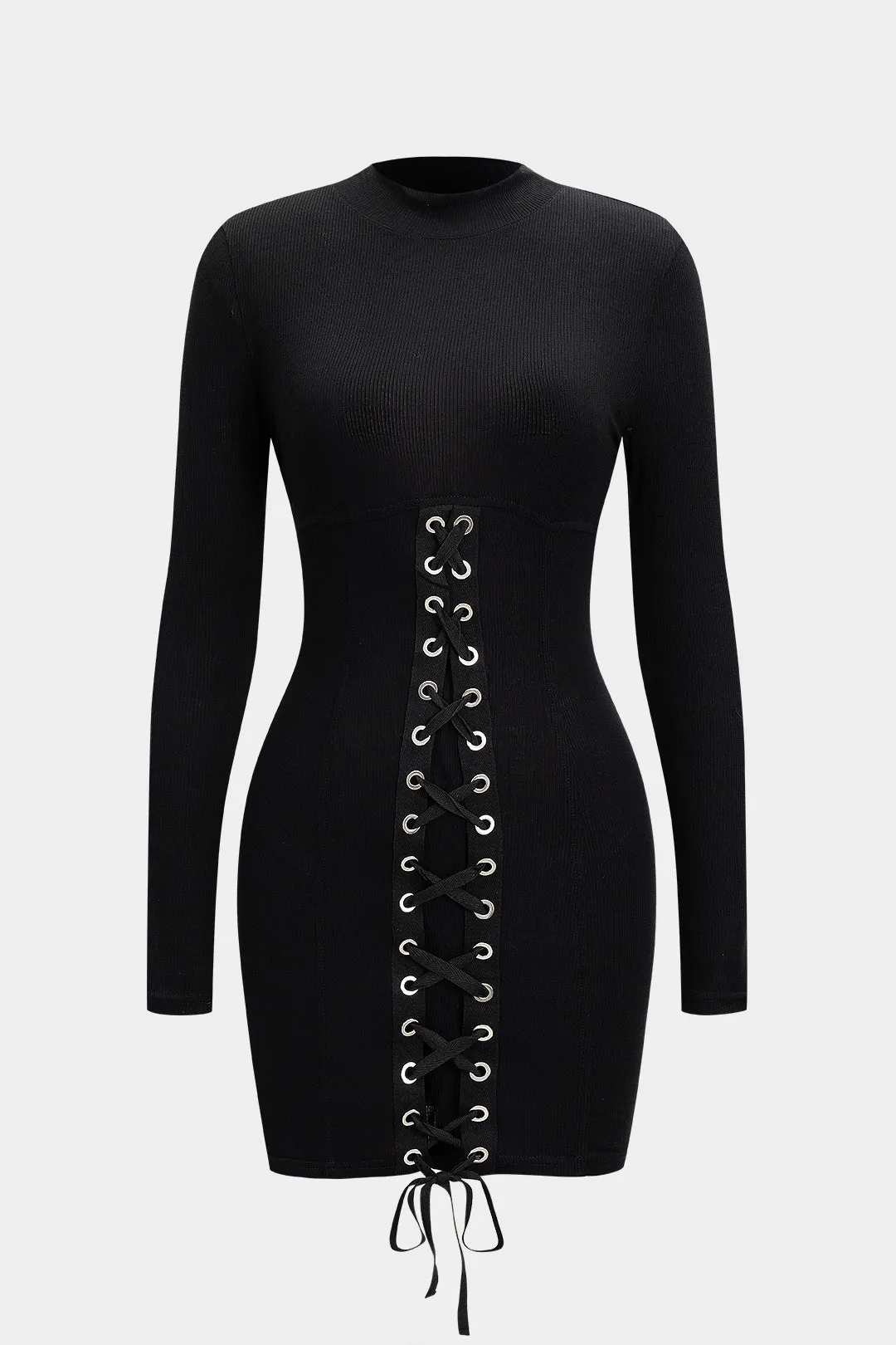 Tie-Up Long Sleeve Mini Dress sold by Micas