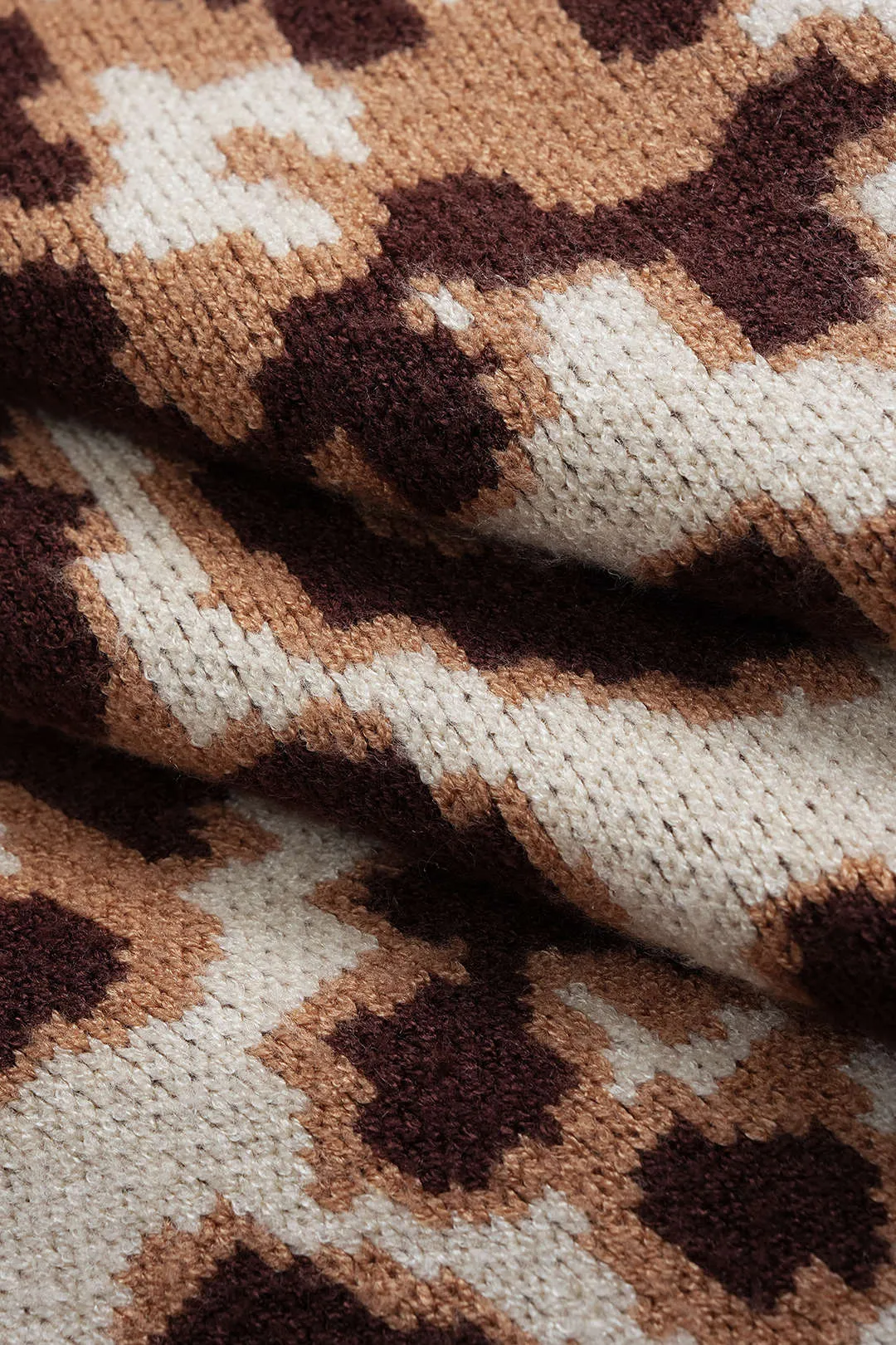 Leopard Print V-Neck Sweater Cardigan sold by Micas product image thumbnail 5