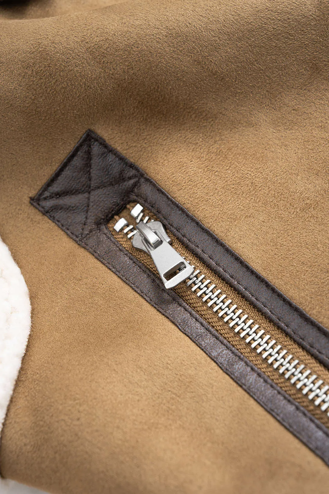 Suede Patchwork Zipper Tank Vest sold by Micas product image thumbnail 3