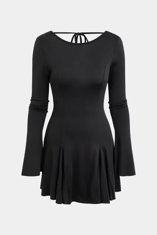 Tie-Back Long Sleeve Backless Mini Dress sold by Micas