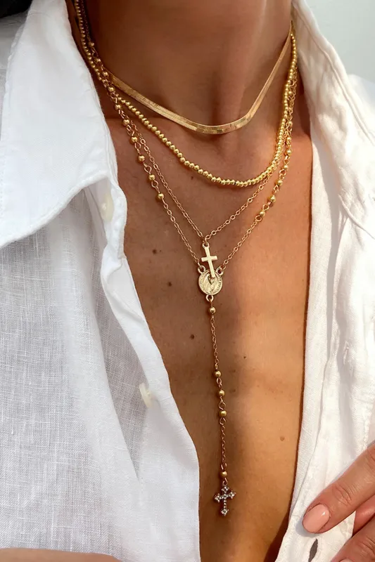 Metallic Tassel Collar Chain Necklace sold by Micas