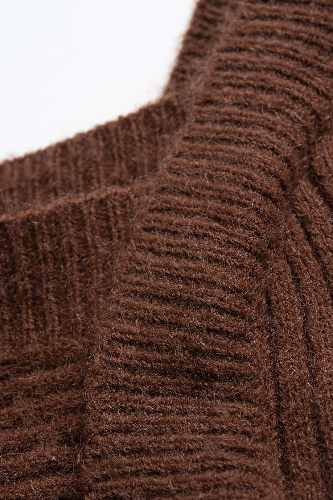 Knit Asymmetrical Ribbed Long-Sleeve Top sold by Micas product image thumbnail 3