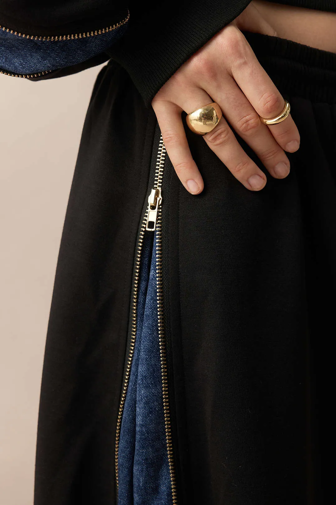 Denim Print Shirred Waistband Drawstring Wide Leg Pants sold by Micas product image thumbnail 5