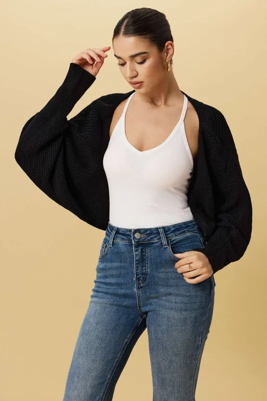 Solid Draped Sweater Cardigan made by Micas