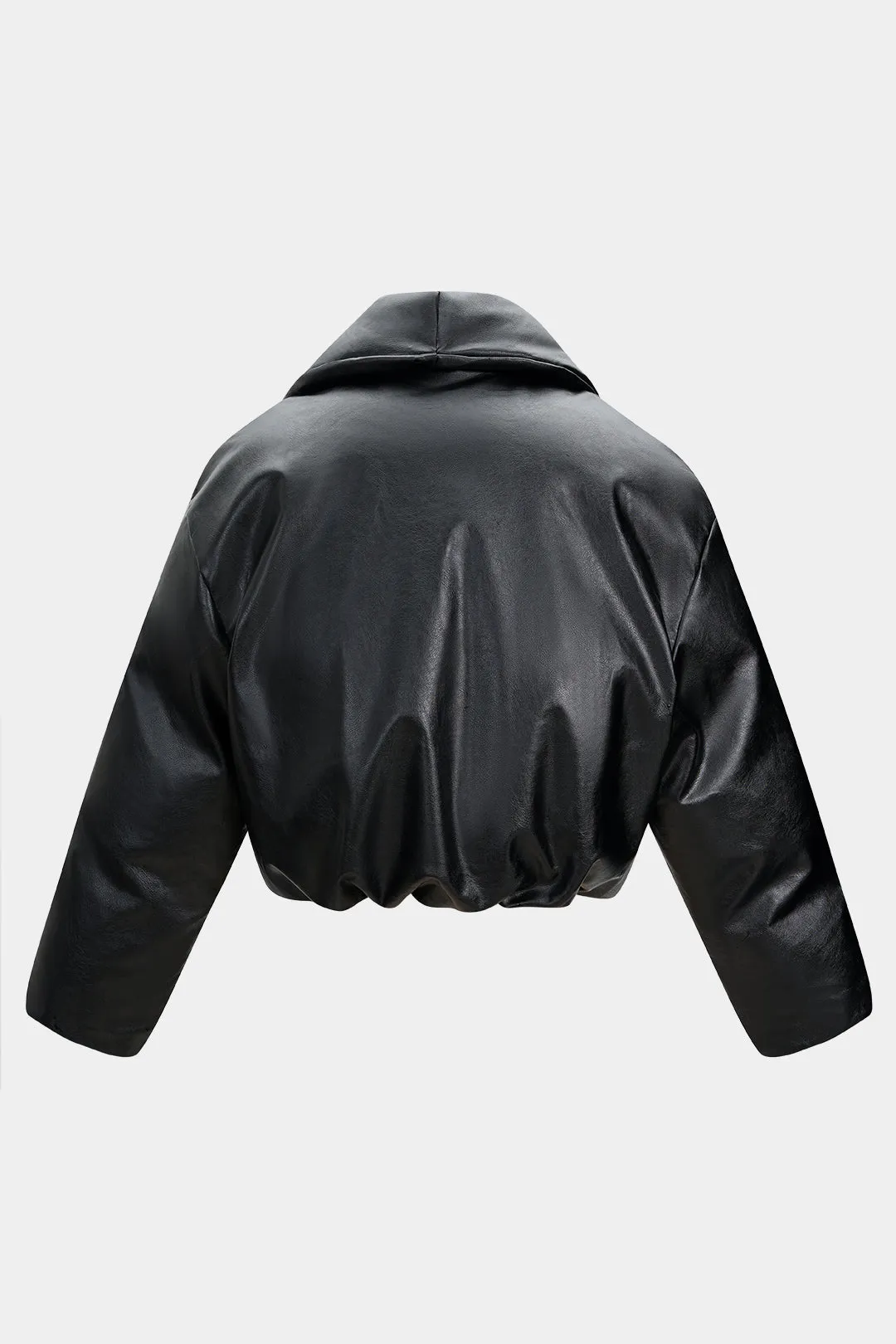 Faux Leather Stand Collar Puffer sold by Micas product image thumbnail 2