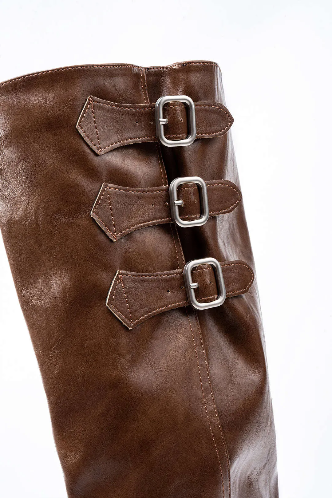 Leather Buckle Pointed Knee High Boots sold by Micas product image thumbnail 3