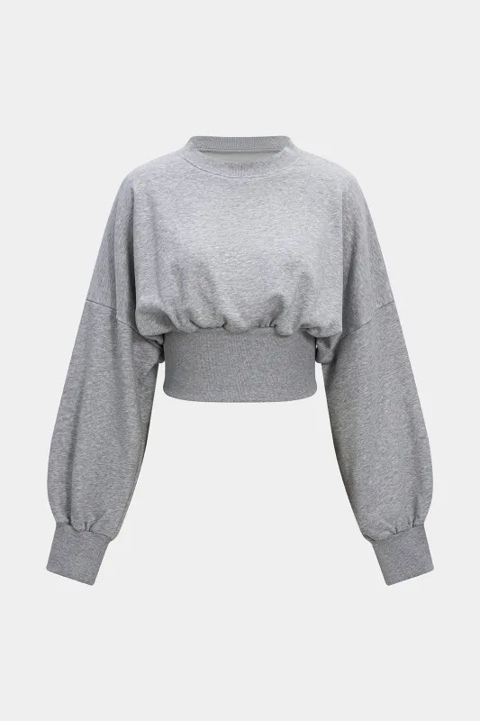 Round Neck Lantern Sleeve Sweatshirt sold by Micas
