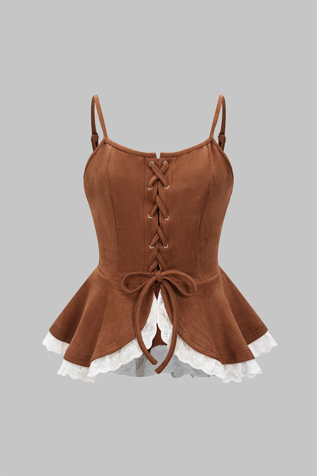 Tie-Up Ruffle Hem Cami Top sold by Micas