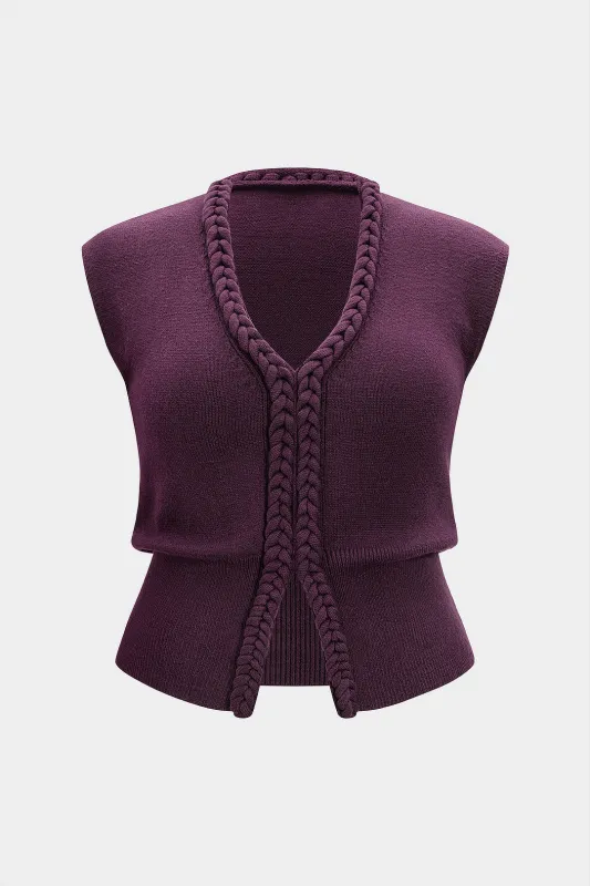 Plus Size Knit Braided Tank Top sold by Micas