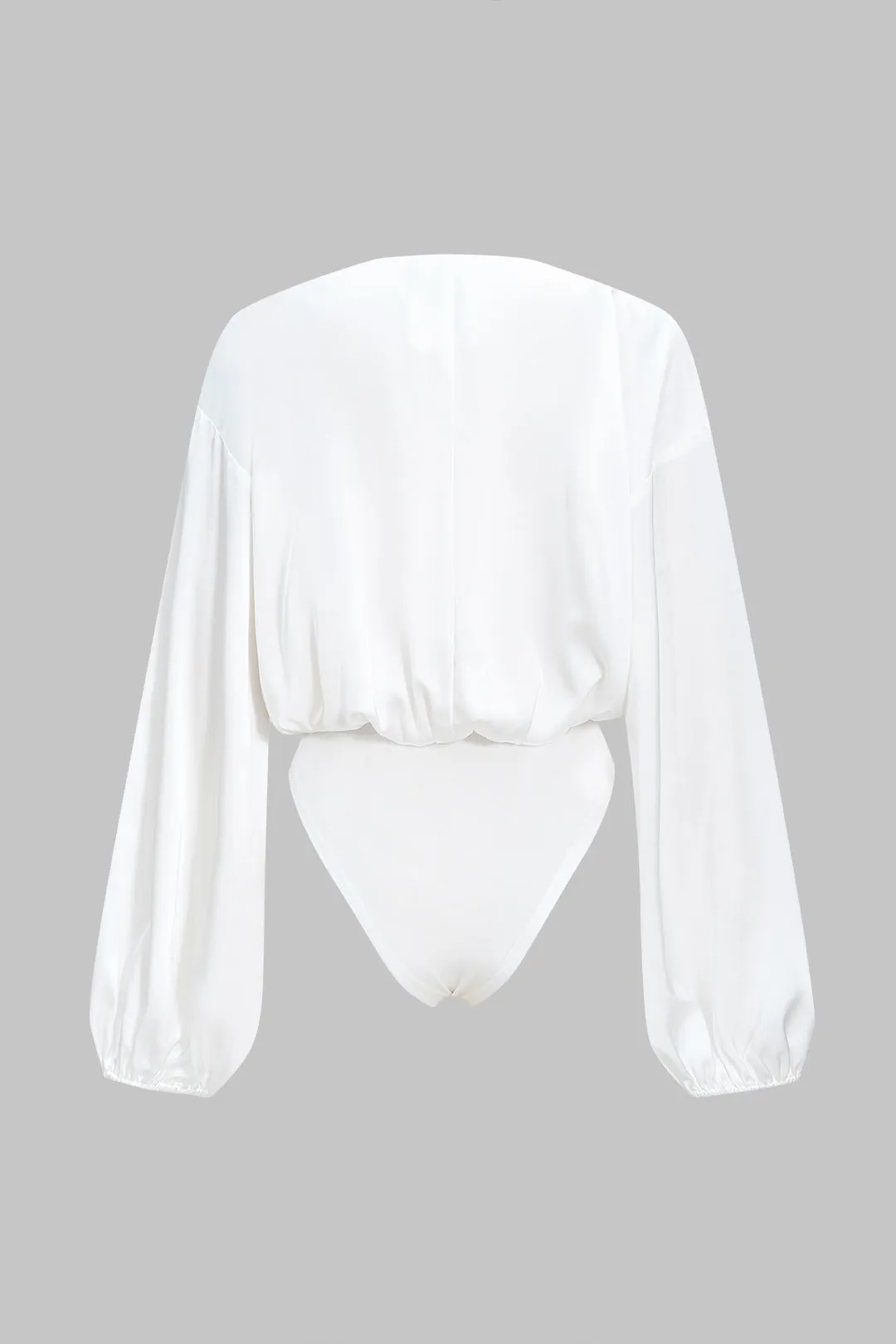 Button Detail Ruched Long Sleeve Bodysuit sold by Micas product image thumbnail 2