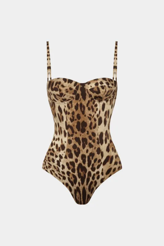 Leopard Print Slip Sleeveless Bodysuit sold by Micas