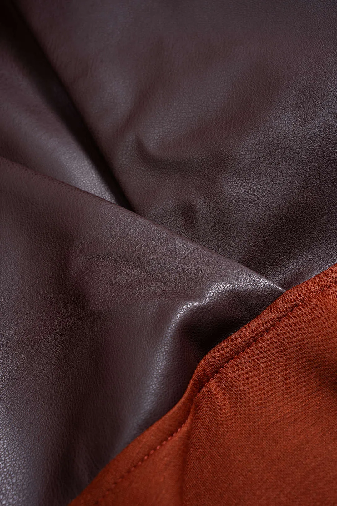 Faux Leather Patchwork Hoodie sold by Micas product image thumbnail 3