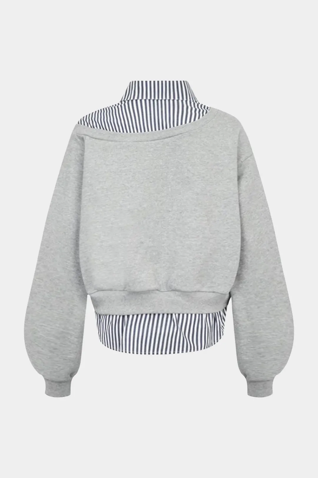 Patchwork Asymmetrical Long Sleeve Sweatshirt sold by Micas product image thumbnail 2