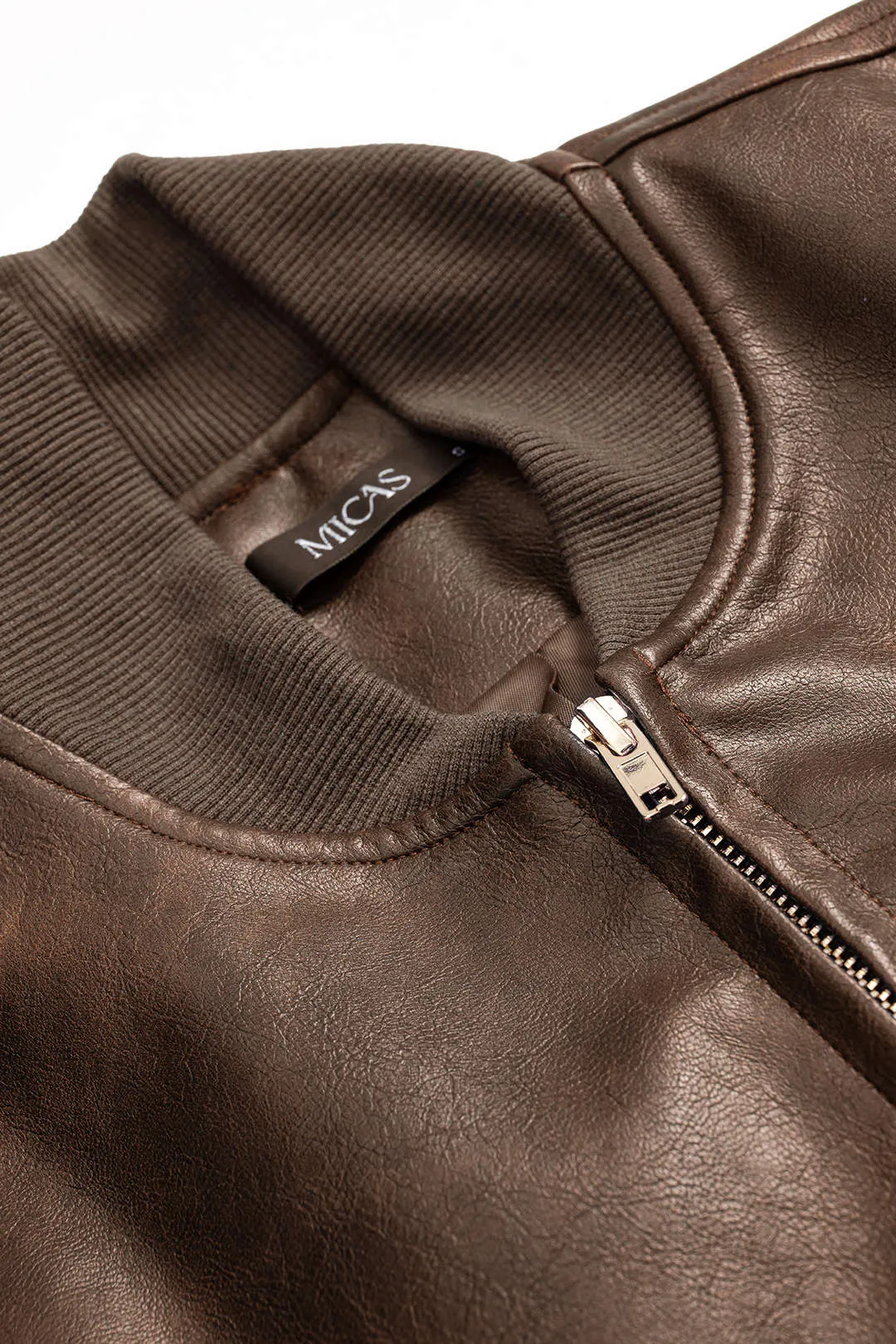 Faux Leather Zipper Jacket sold by Micas product image thumbnail 3