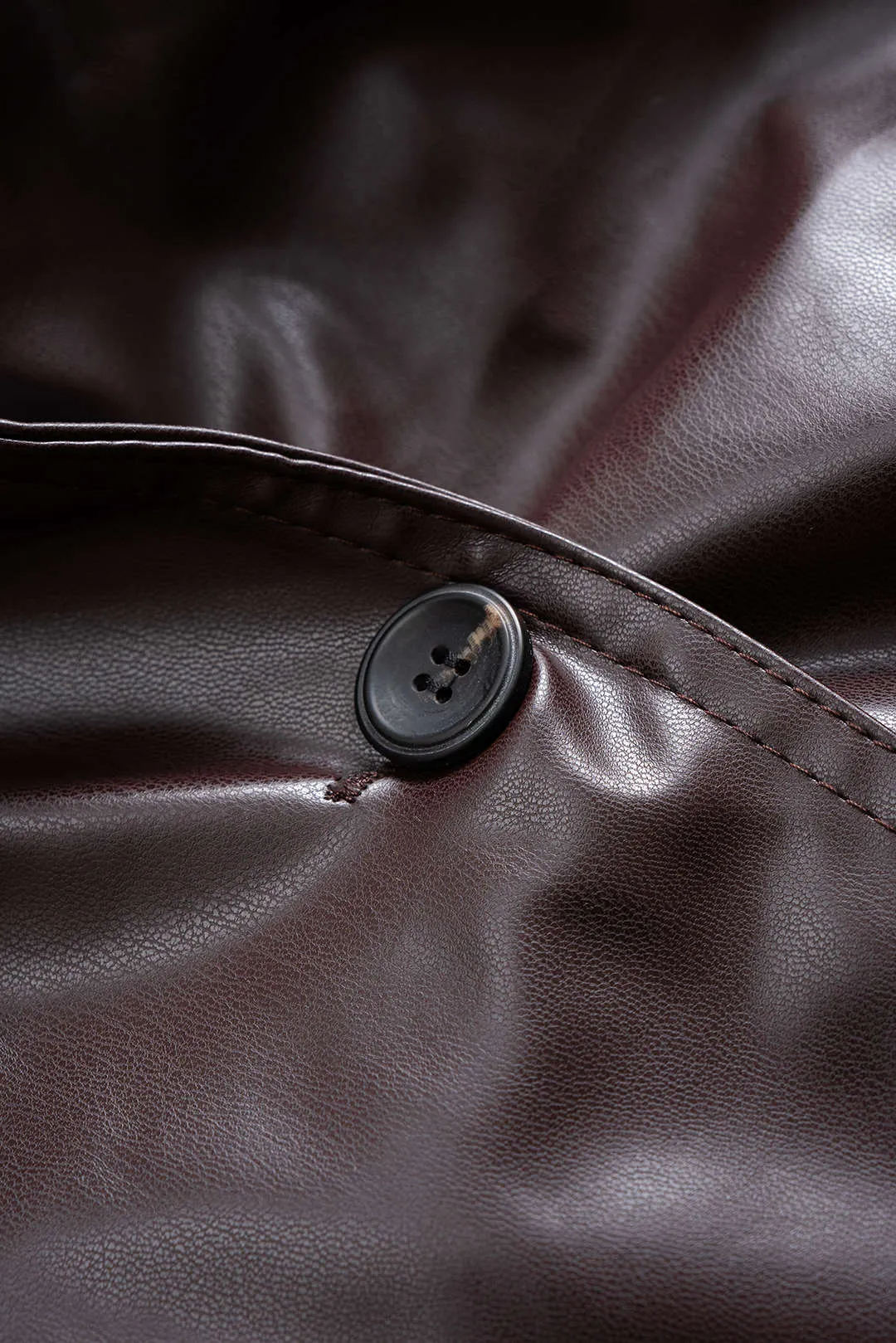 Faux Leather Tie-Up Notched Lapel Jacket sold by Micas product image thumbnail 3