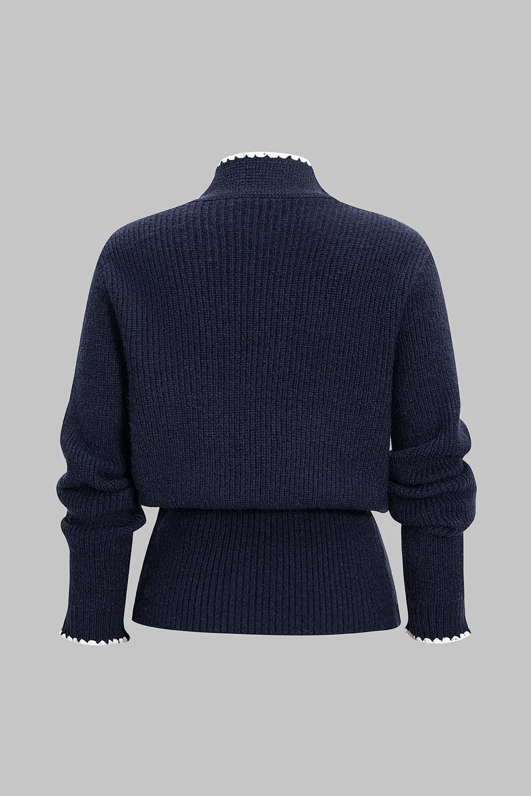 Plus Size Knit Button Knotted Cardigan sold by Micas product image thumbnail 2