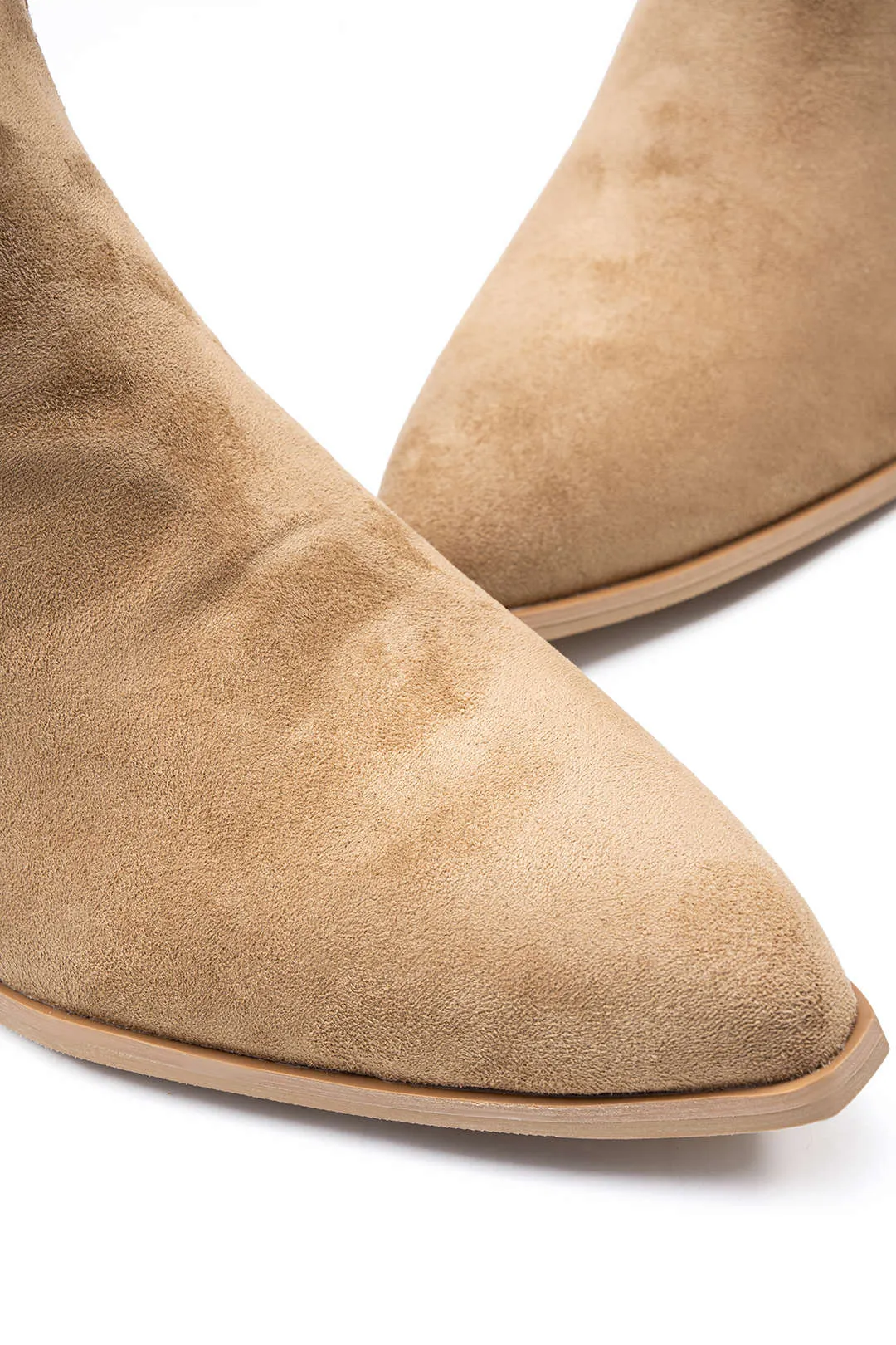 Suede Pointed Mid Calf Boots sold by Micas product image thumbnail 4