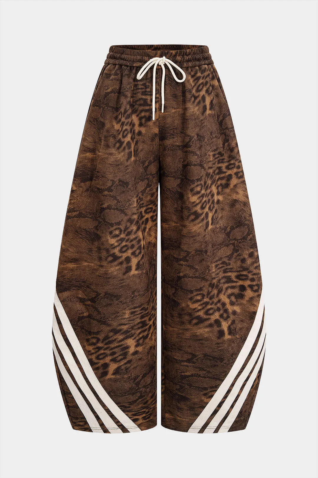 Suede Leopard Print Wide Leg Trousers sold by Micas