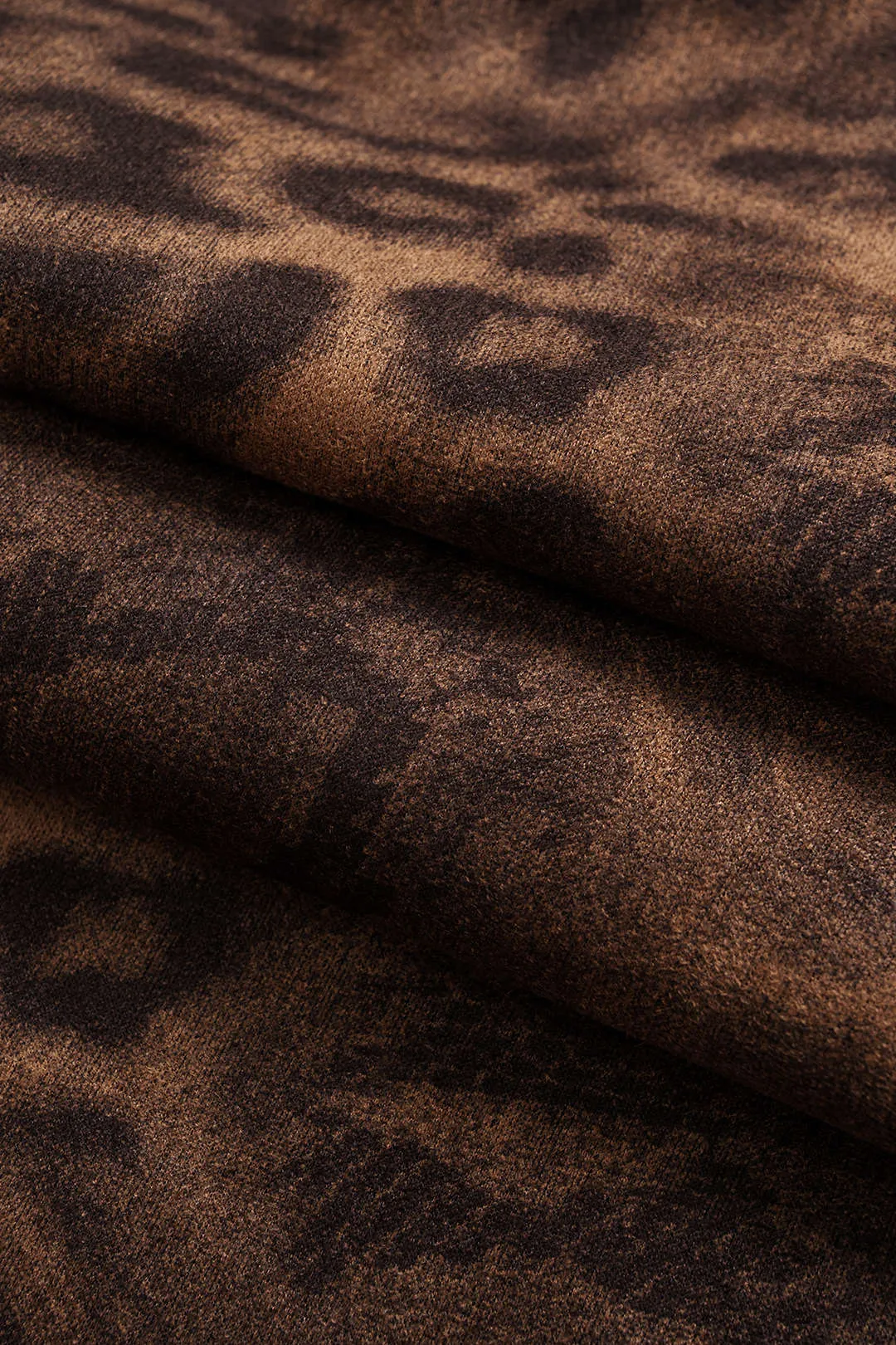 Suede Leopard Print Wide Leg Trousers sold by Micas product image thumbnail 5