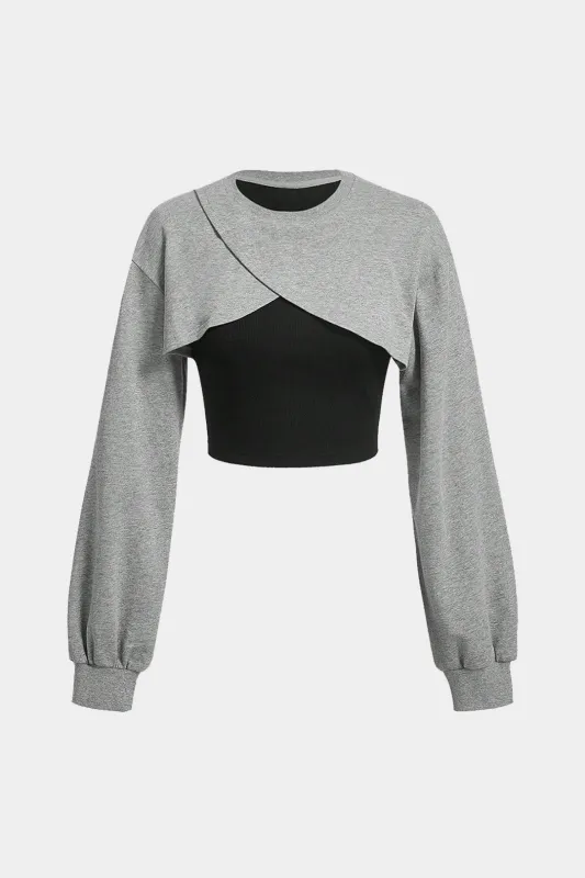 Cotton Patchwork Crossed Sweatshirt sold by Micas