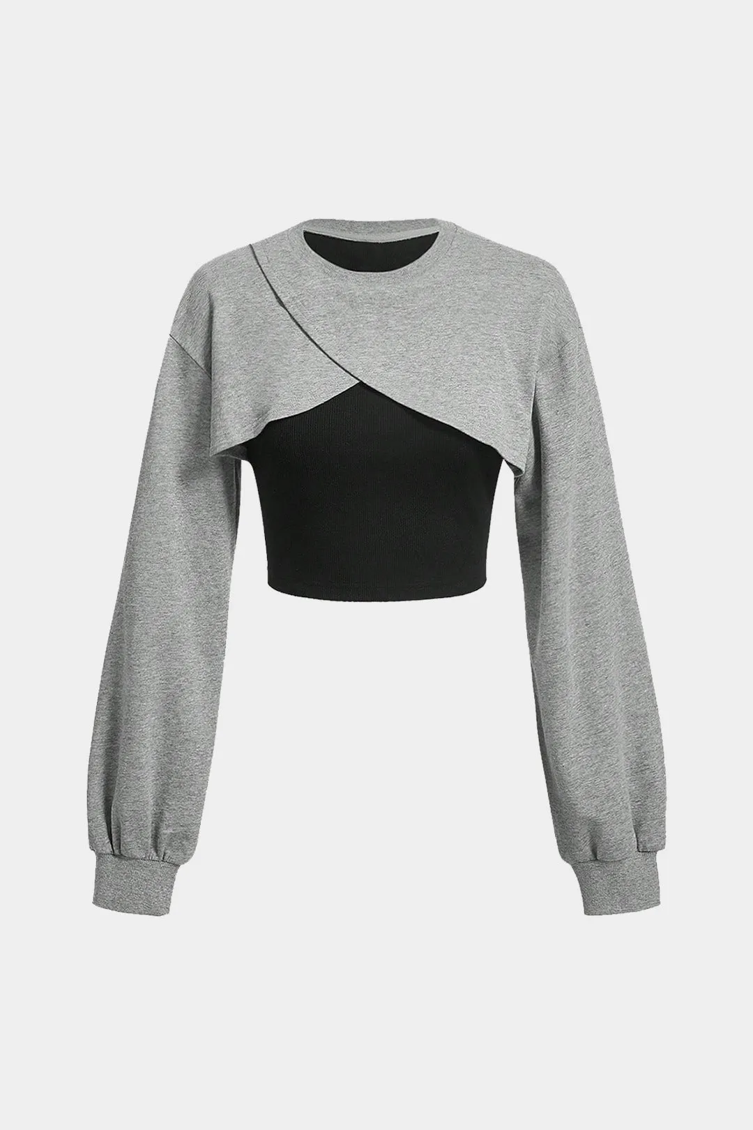 Cotton Patchwork Crossed Sweatshirt sold by Micas