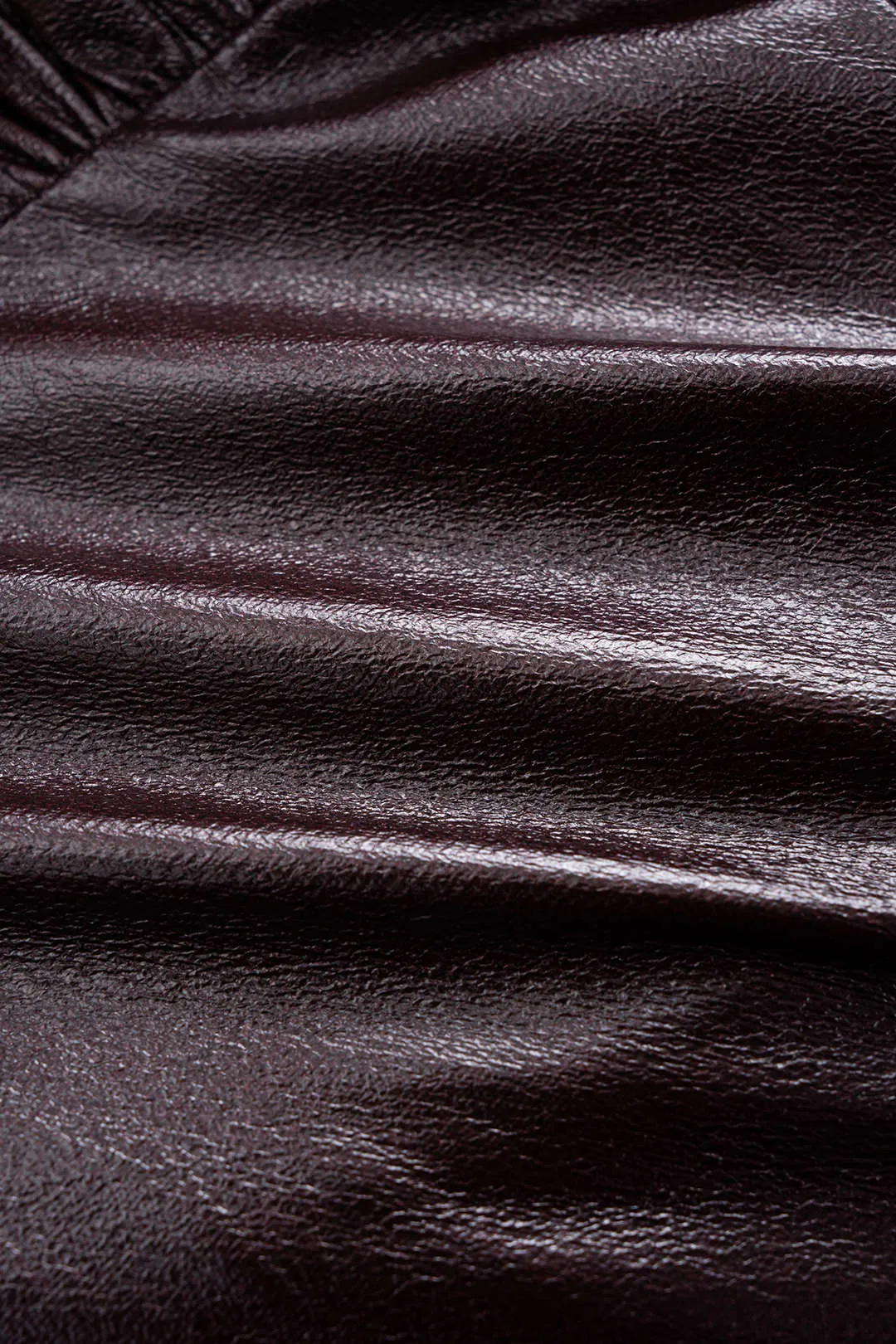 Faux Leather Ruched Waist-Cinching Zipper Jacket sold by Micas product image thumbnail 4