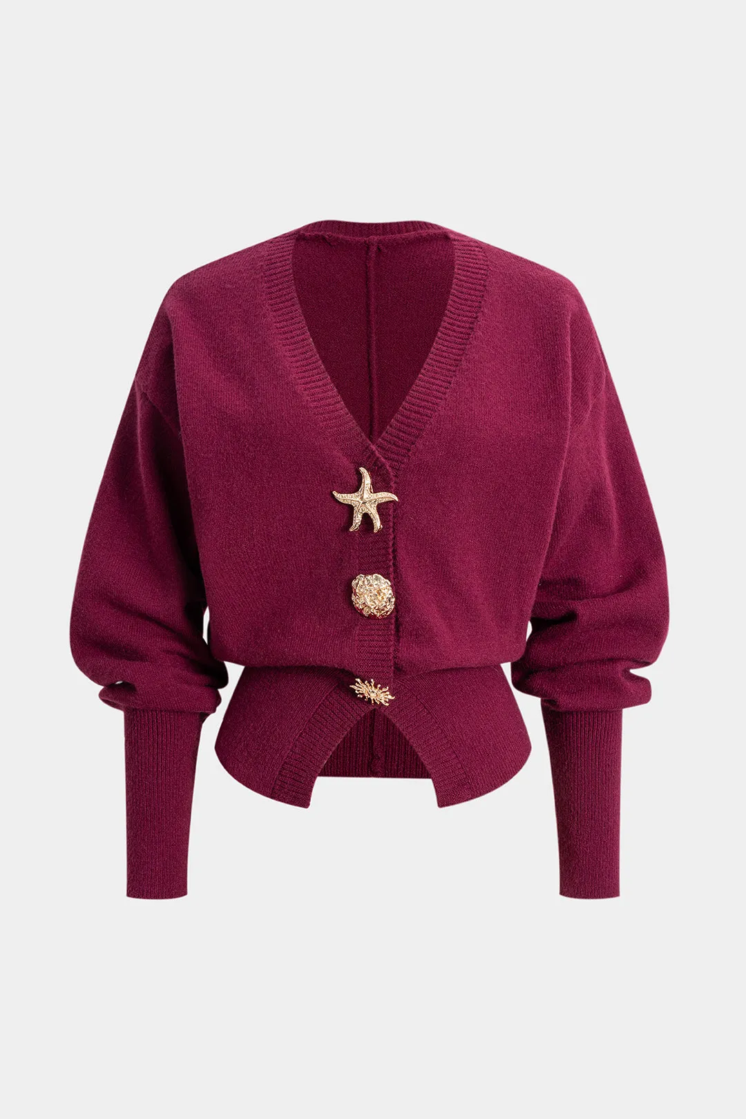 Knit Metallic V-Neck Cardigan sold by Micas