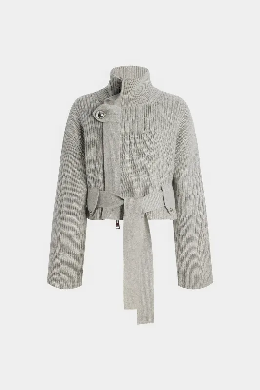 Tie Front Asymmetrical Sweater Cardigan sold by Micas