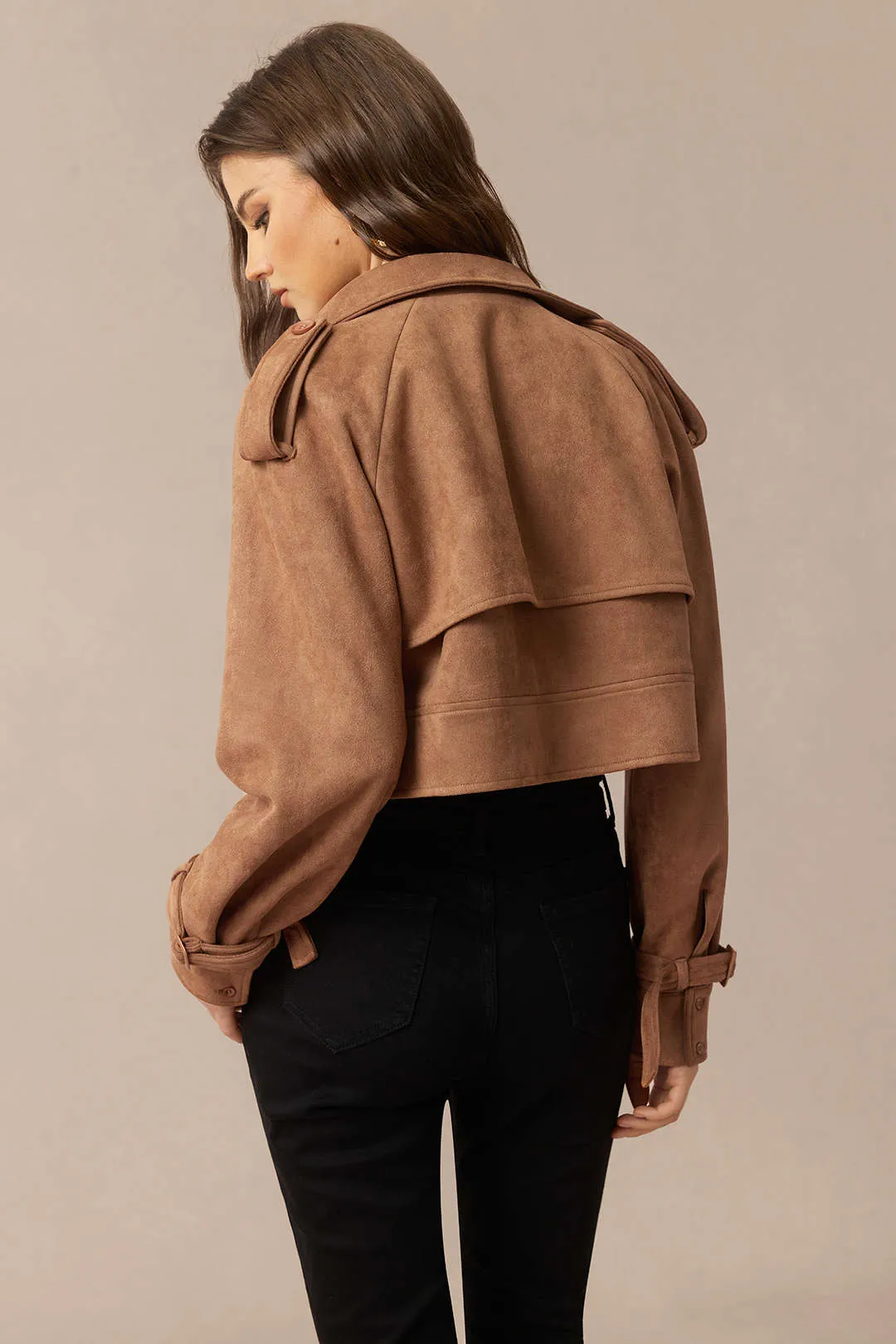 Suede Button Cropped Jacket sold by Micas product image thumbnail 2