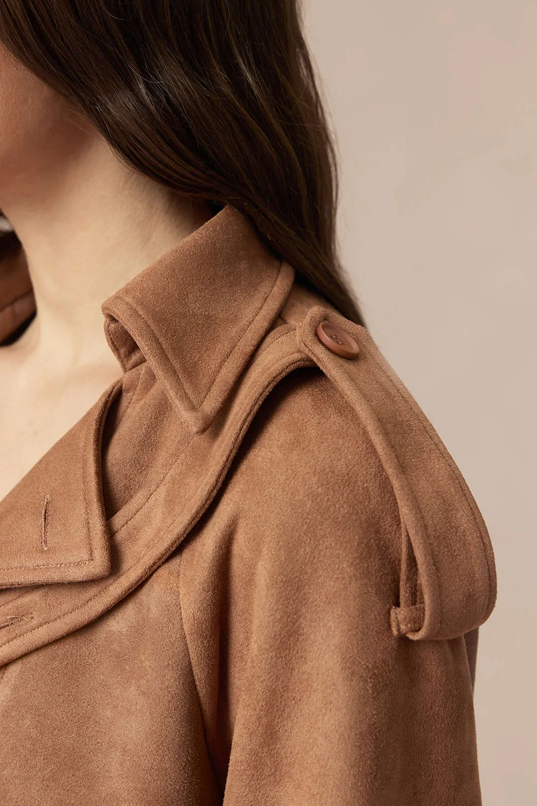 Suede Button Cropped Jacket sold by Micas product image thumbnail 3