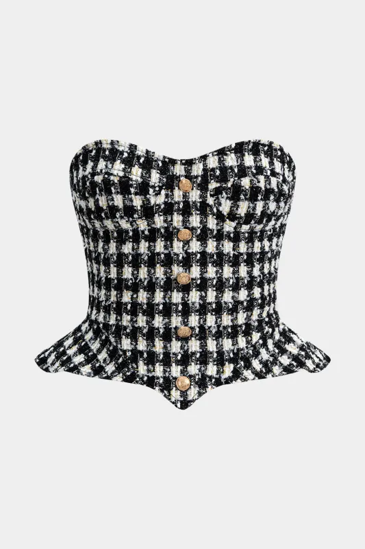 Zipper Strapless Tube Top sold by Micas