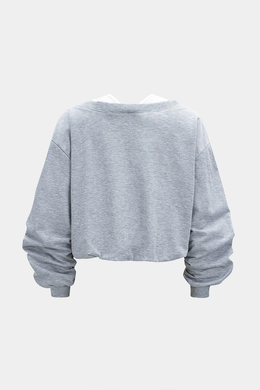 Contrast Cut Out V-Neck Sweatshirt sold by Micas product image thumbnail 2