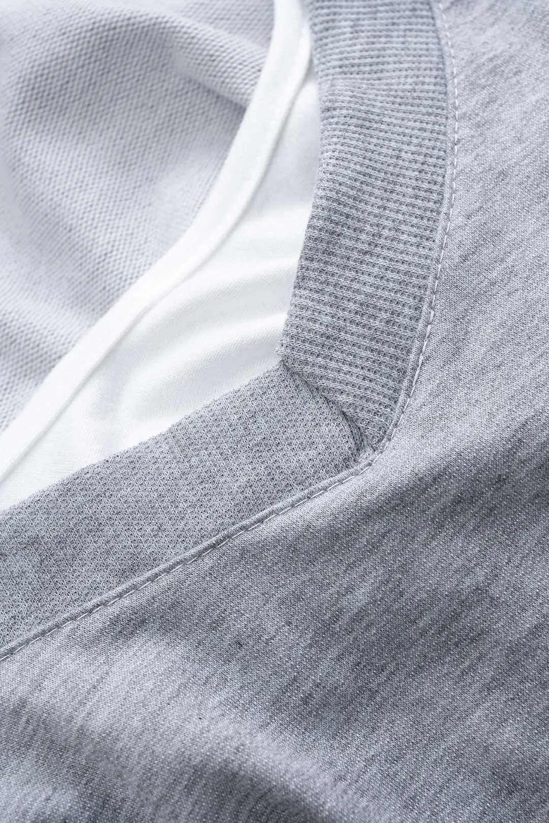 Contrast Cut Out V-Neck Sweatshirt sold by Micas product image thumbnail 3