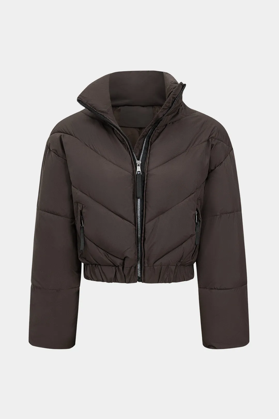 Solid Zipper Puffer sold by Micas