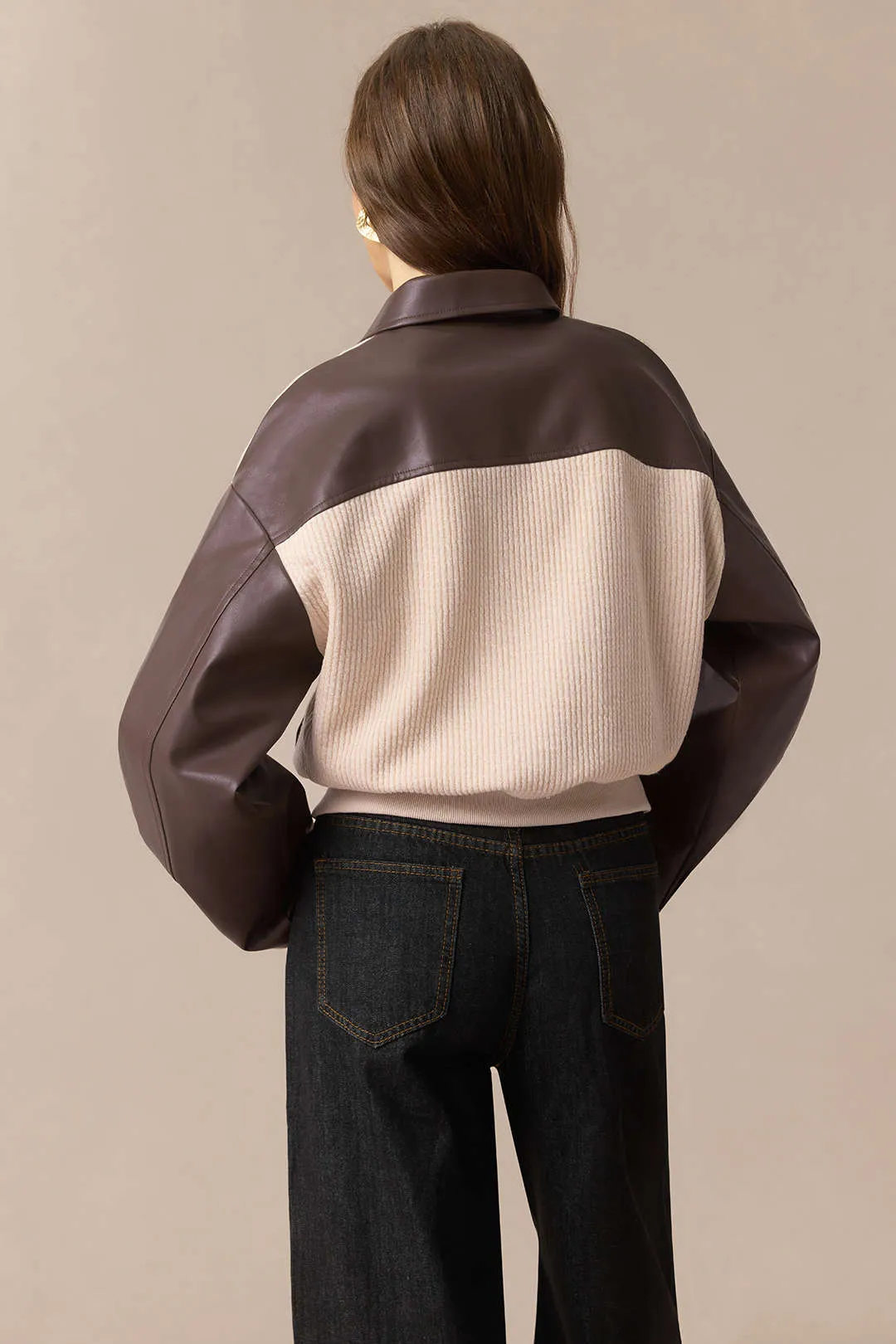 Faux Leather Zipper Pocket Jacket sold by Micas product image thumbnail 3