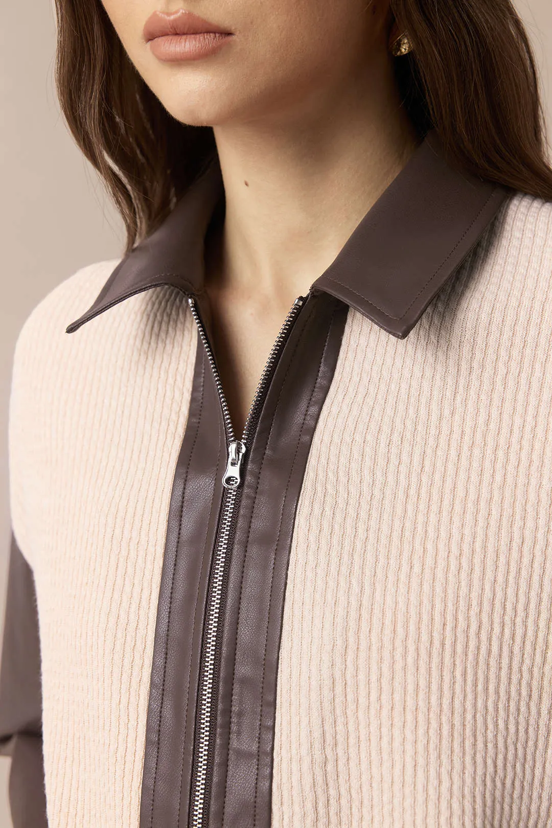 Faux Leather Zipper Pocket Jacket sold by Micas product image thumbnail 4