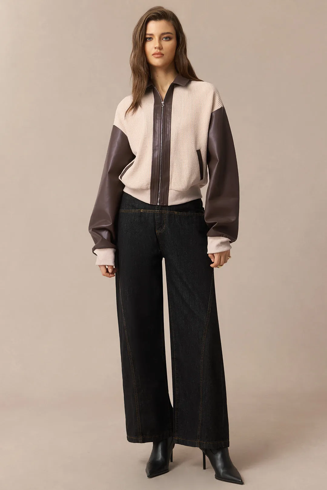 Faux Leather Zipper Pocket Jacket sold by Micas