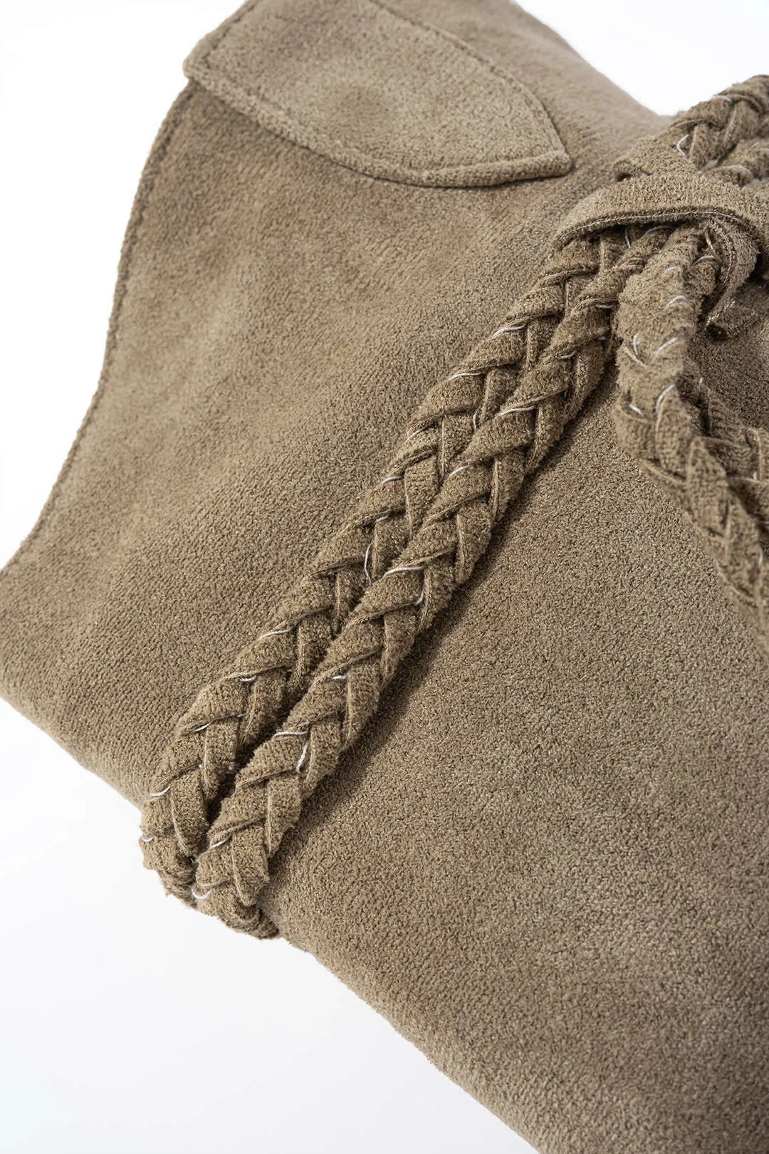 Suede Leather Fringe Braided Knee High Boots sold by Micas product image thumbnail 3