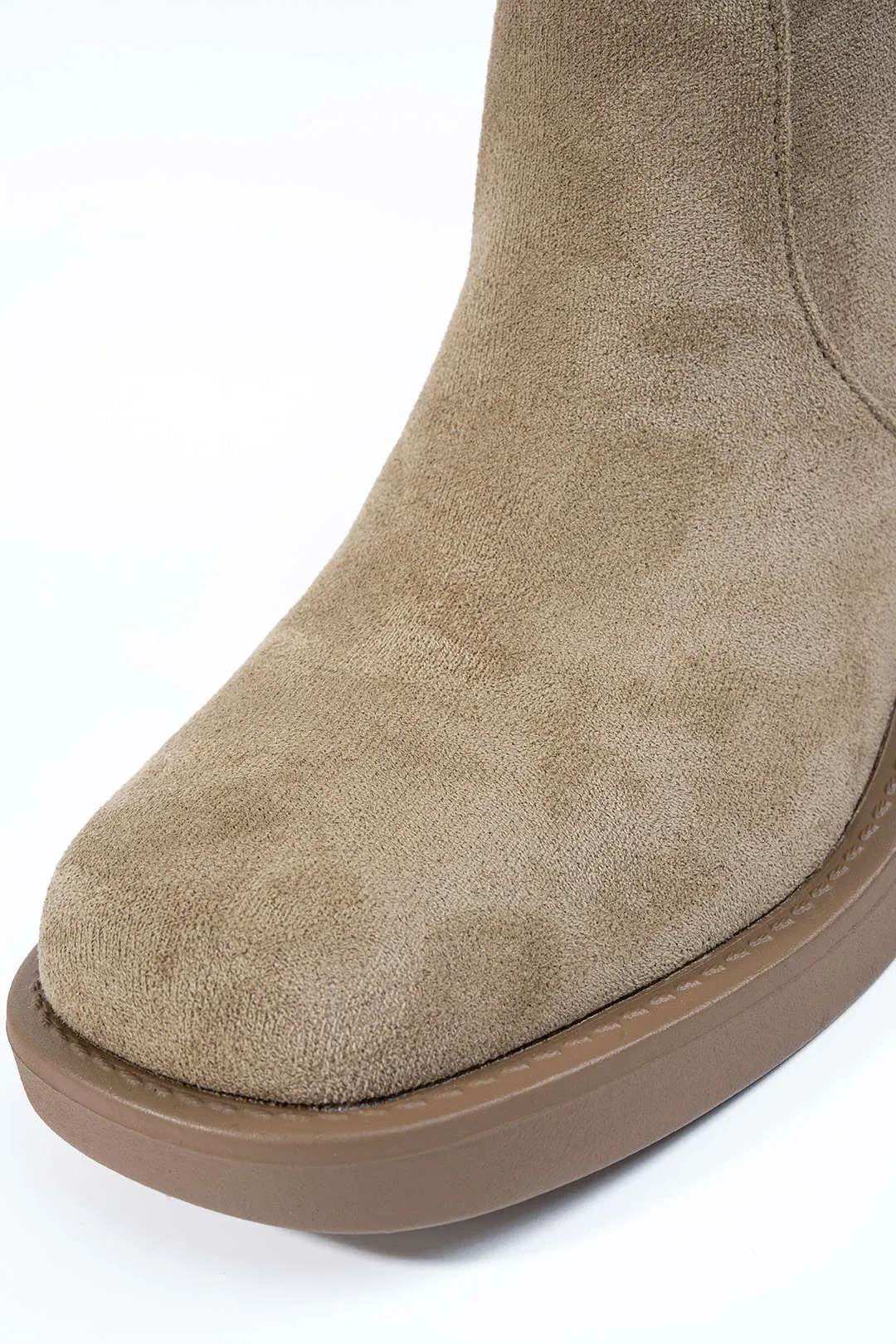 Suede Leather Fringe Braided Knee High Boots sold by Micas product image thumbnail 4