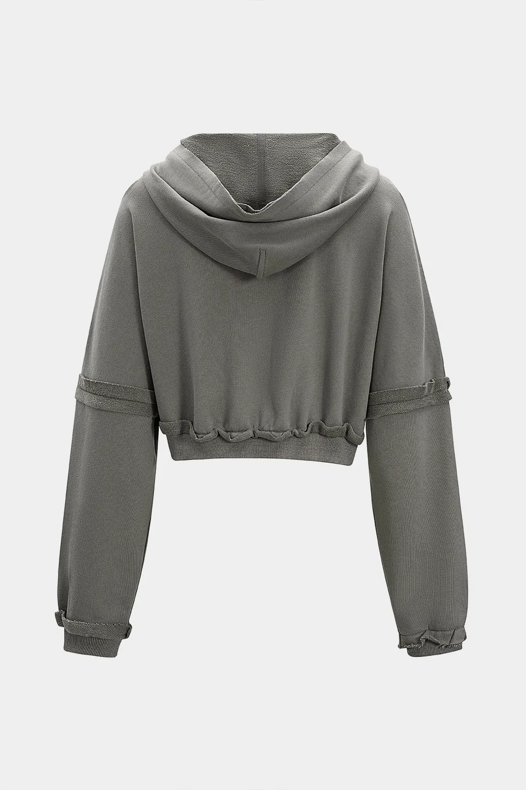 Hooded Frayed Long Sleeve Sweatshirt sold by Micas product image thumbnail 2