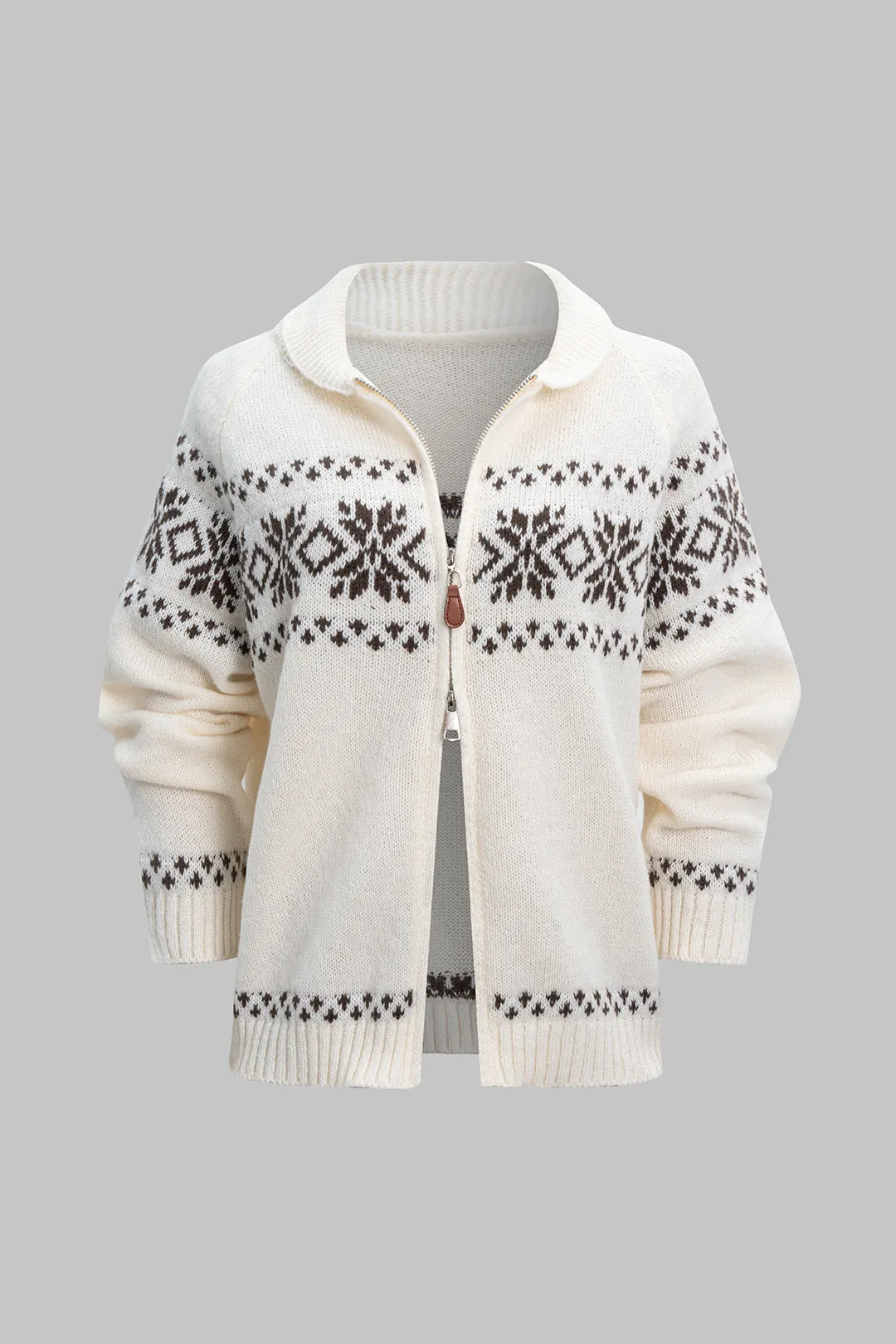 Knit Zipper Long Sleeve Cardigan sold by Micas