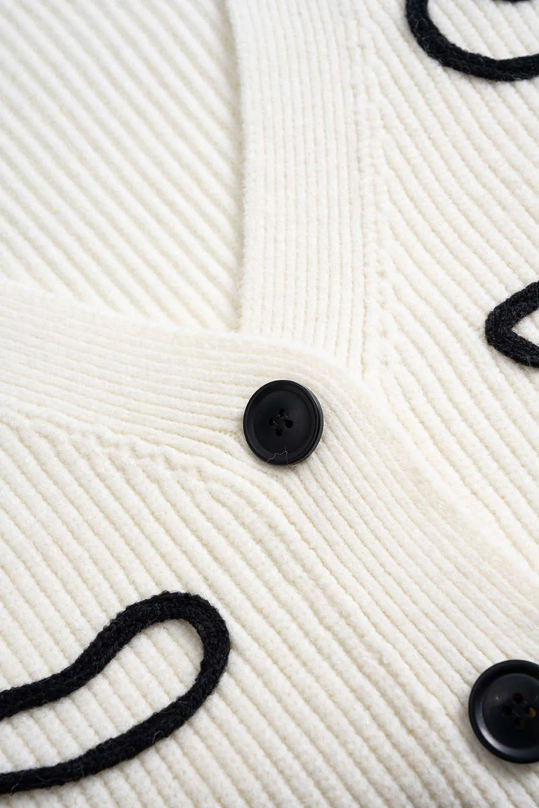 Knit Embroidery V-Neck Cardigan sold by Micas product image thumbnail 3