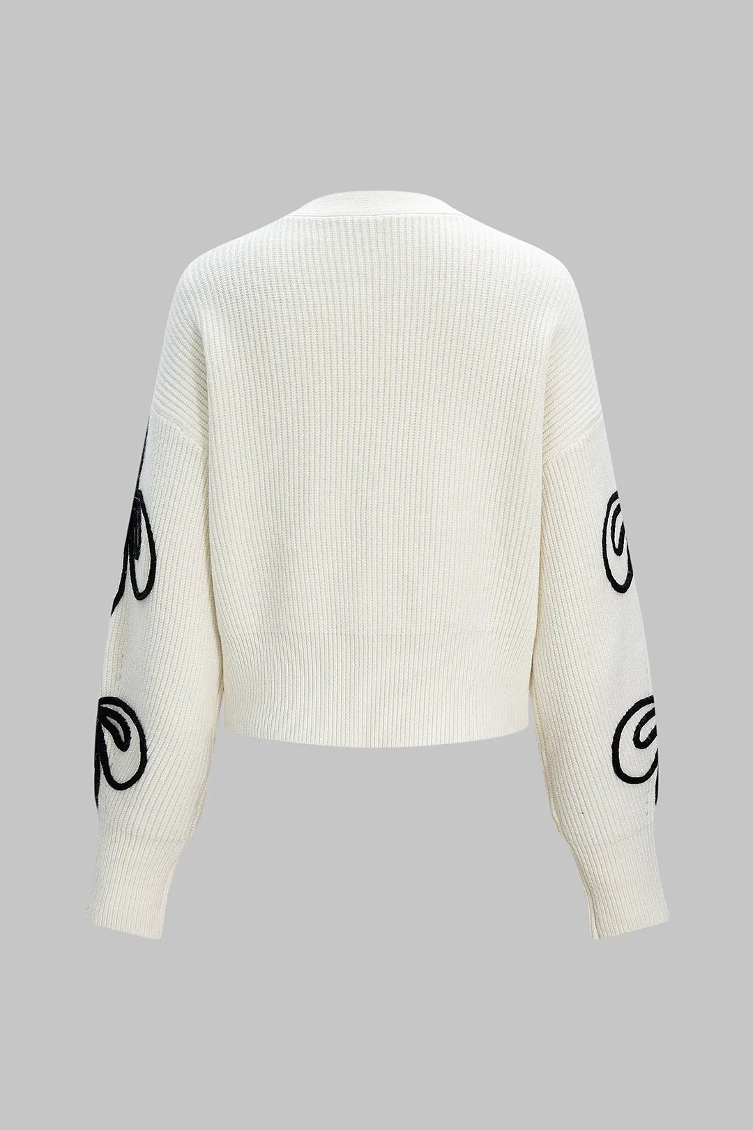 Knit Embroidery V-Neck Cardigan sold by Micas product image thumbnail 2