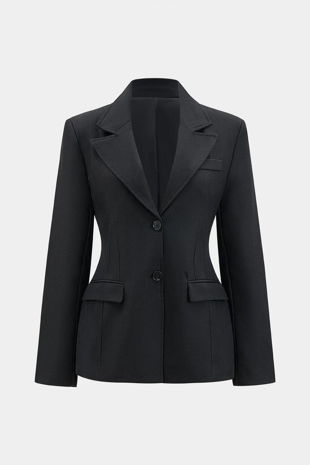 Notched Lapel Button Shoulder Pads Blazer sold by Micas