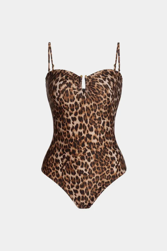 Leopard Print Slip Sleeveless Bodysuit sold by Micas